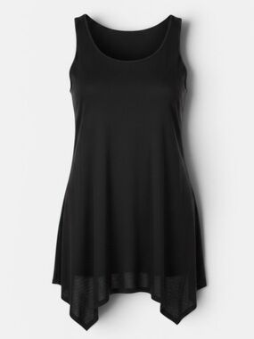 Johnny M Black Handkerchief Hem Tank Dress